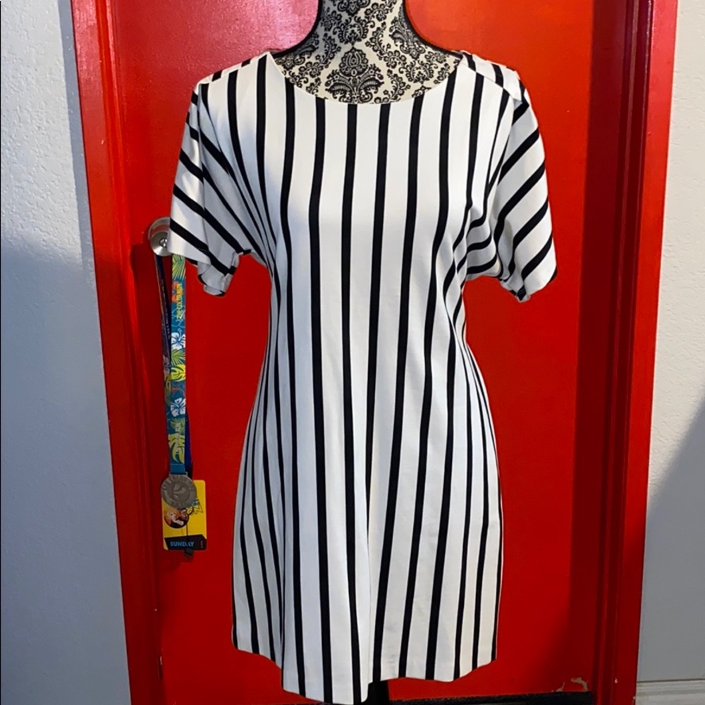 White & Black striped dress